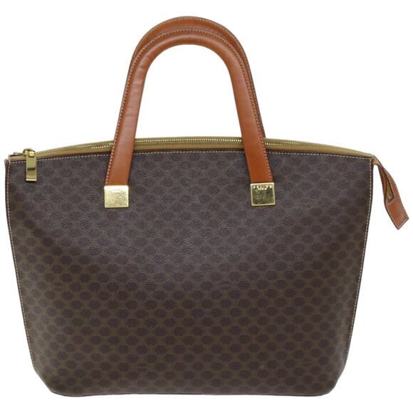 CELINE Macadam Canvas Hand Bag Pvc Brown - Picture 13 of 16